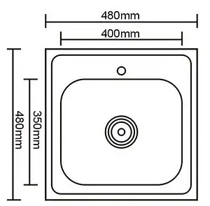 Мойка кухонная Омега нержавеющая сталь 4848О, 2