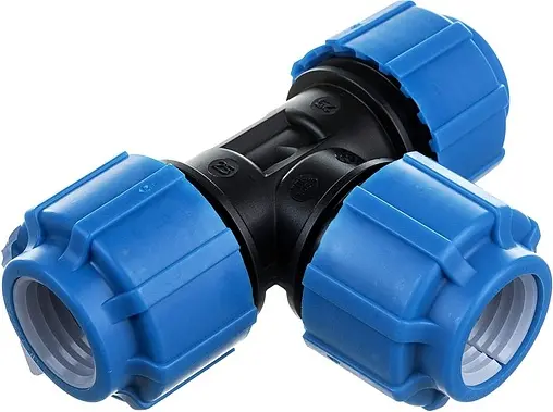 Тройник компрессионный соединительный 25мм x 25мм x 25мм ТПК-Аква 50050025