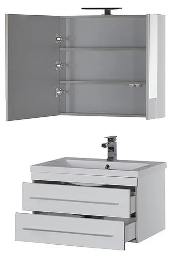 Шкаф-зеркало Aquanet Верона 75 L белый 00175381