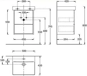 Тумба-умывальник подвесная Kerama Marazzi Pro 50 белый/вяз PRO.50.2\OLM+PROR.wb.50, 2