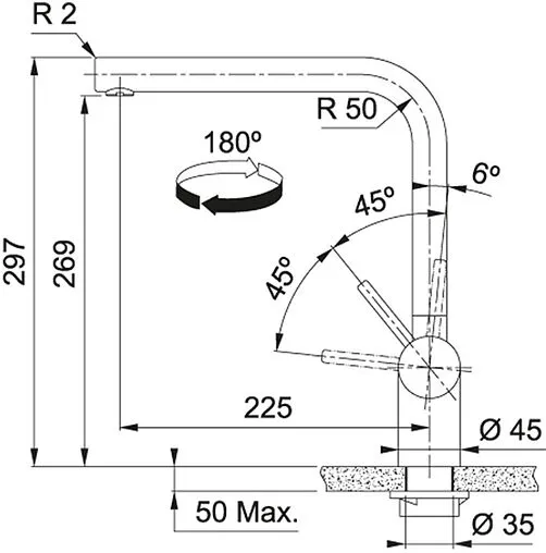 Смеситель для кухни Franke Atlas Neo чёрный матовый 115.0550.424 Смеситель для кухни Franke Atlas Neo чёрный матовый 115.0550.424