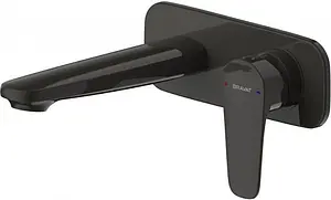 Смеситель для раковины из стены Bravat Source чёрный матовый P8173218BW-ENG Смеситель для раковины из стены Bravat Source чёрный матовый P8173218BW-ENG, 1