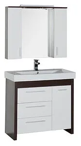 Шкаф-зеркало Aquanet Тиана 90 белый/венге 172399 Шкаф-зеркало Aquanet Тиана 90 белый/венге 172399, 4