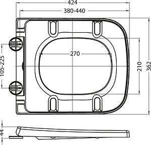 Крышка-сиденье для унитаза с микролифтом BelBagno Alpina белый BB309SC Крышка-сиденье для унитаза с микролифтом BelBagno Alpina белый BB309SC, 2