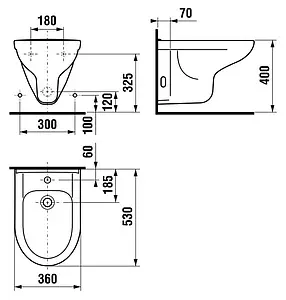 Биде подвесное Jika Olymp белый 8.3061.1.000.304.1 Биде подвесное Jika Olymp белый 8.3061.1.000.304.1, 2