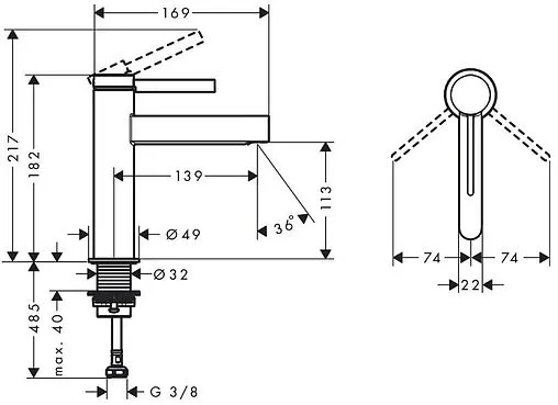 Смеситель для раковины Hansgrohe Finoris 110 белый матовый 76023700