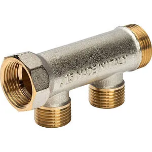 Коллектор распределительный проходной 2 отвода ¾"в/н x ½"к Luxor CP 422 68522701 Коллектор распределительный проходной 2 отвода ¾"в/н x ½"к Luxor CP 422 68522701, 1