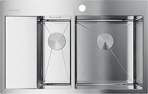 Мойка кухонная Omoikiri Akisame 78-2-IN-R нержавеющая сталь 4973063 Мойка кухонная Omoikiri Akisame 78-2-IN-R нержавеющая сталь 4973063, 1