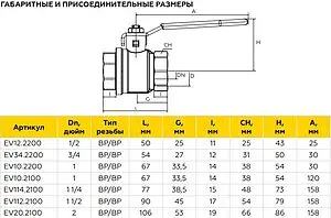 Кран шаровый 1¼"в x 1¼"в Elsen Strong T EV114.2100 Кран шаровый 1¼"в x 1¼"в Elsen Strong T EV114.2100, 2
