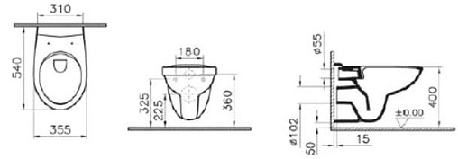 Комплект 5 в 1 VitrA S10 Spinflush 9842B003-7206 с кнопкой Uno 720-0280EXP хром глянцевый