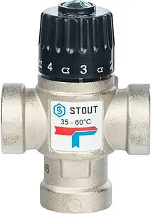 Трехходовой термостатический смесительный клапан ¾&quot; +35...+60°С Kvs 1.6 Stout SVM-0010-166020, 2