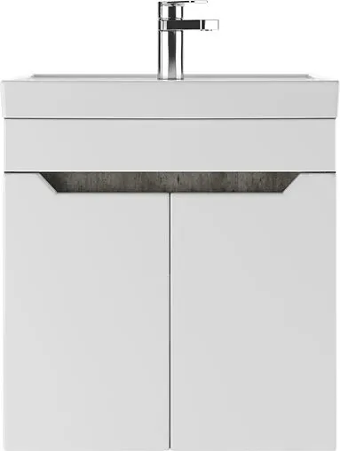 Тумба под умывальник подвесной Айсберг Мечта 50 белый/бетон DM2334T