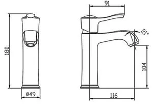 Смеситель для раковины SMARTsant Винтаж золото SM263506GL, 2