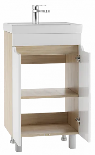 Тумба под умывальник напольный Айсберг Мечта 50 белый/дуб сонома DM2312T