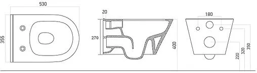 Унитаз подвесной безободковый Aquanet Lake Rimless черный матовый LAKE-WB