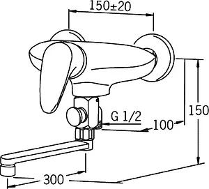 Смеситель для ванны с длинным изливом Oras Vega хром 1872X, 2