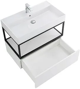 Консоль с умывальником подвесная Cezares Cadro 80 чёрный/белый CADRO-80/46/30-1C-SO-MET-ST+CADRO-80-MENS-BIANCO+CADRO-80-1C-SO-BG-BLUM Консоль с умывальником подвесная Cezares Cadro 80 чёрный/белый CADRO-80/46/30-1C-SO-MET-ST+CADRO-80-MENS-BIANCO+CADRO-80-1C-SO-BG-BLUM, 5