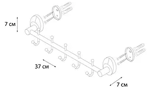 Планка с 5-ю крючками Fixsen Europa хром FX-21805-5 Планка с 5-ю крючками Fixsen Europa хром FX-21805-5, 3