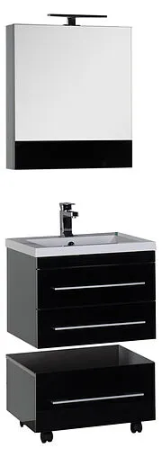 Шкаф-зеркало Aquanet Верона 58 L чёрный 00175384