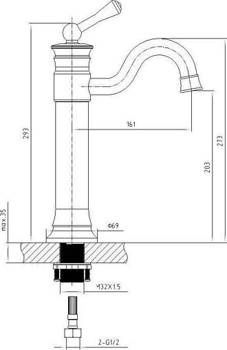 Смеситель для раковины Timo Adelia бронза 6011/02Fantique