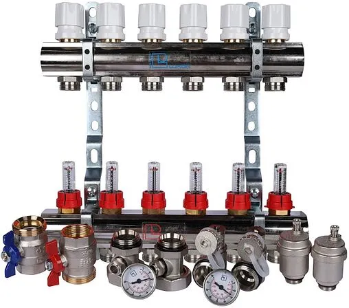 Группа коллекторная с расходомерами 6 отводов 1&quot;в/в x ¾&quot;ек Luxor CD 473M/6 15652706MN