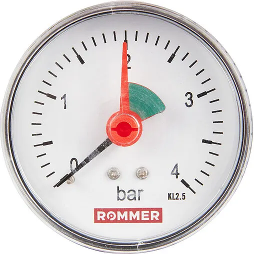 Манометр аксиальный Rommer 50 мм 4 бар ¼&quot; RIM-0007-630408