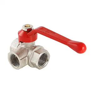 Кран шаровый трехходовой/T ¾"в x ¾"в x ¾"в Valtec VT.361.N.05 Кран шаровый трехходовой/T ¾"в x ¾"в x ¾"в Valtec VT.361.N.05, 1