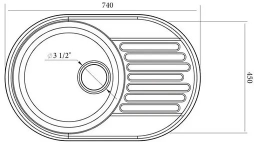 Мойка кухонная Vladiks нержавеющая сталь L-274L