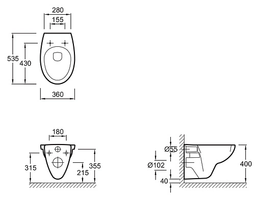Унитаз подвесной Jacob Delafon Patio белый E4187-00
