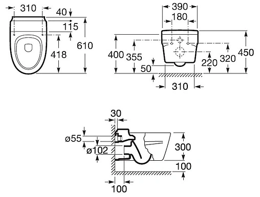 Унитаз подвесной Roca Khroma белый 346657000