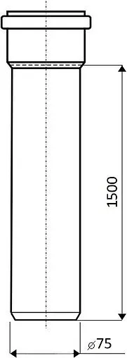 Труба канализационная внутренняя D=75мм L=1500мм Ostendorf HTEM 113050