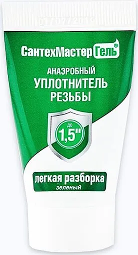 Клей-герметик анаэробный 15г зеленый СантехМастер Гель 61033