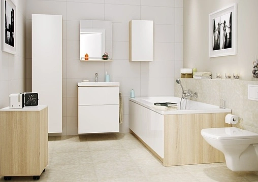 Тумба под умывальник Cersanit Smart 60 белый/ясень B-SU-SMA-CO60/Wh