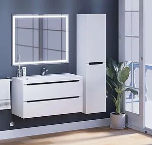 Тумба под умывальник подвесная Uperwood UPD Tanos 100 белый с графитовыми вставками 2930205144, 5