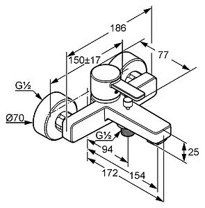 Смеситель для ванны Kludi Zenta белый/хром 386709175 Смеситель для ванны Kludi Zenta белый/хром 386709175, 2