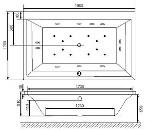 Ванна акриловая Excellent Crown Lux 190x120 WAEX.CRO19WH, 3