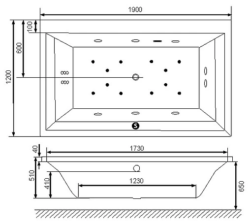 Ванна акриловая Excellent Crown Lux 190x120 WAEX.CRO19WH