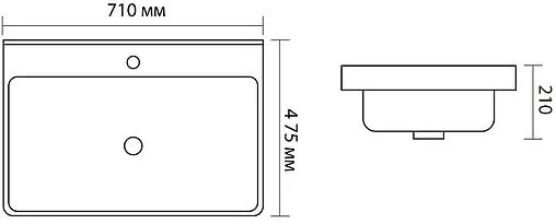 Раковина Aquanet Ирис 70 белый 00301804