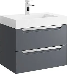 Тумба-умывальник подвесная Aqwella Cube 70 серый CUB0107GR+Tol.07.04.D Тумба-умывальник подвесная Aqwella Cube 70 серый CUB0107GR+Tol.07.04.D, 1