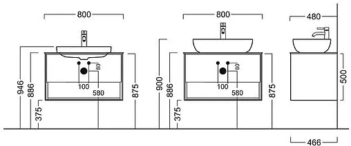 Тумба под умывальник подвесная Kerama Marazzi Plaza Modern 80 белый/дуб Орегон PLB.M.80.1\OAK.O