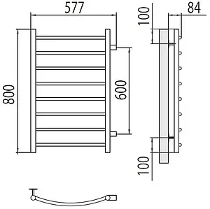 Полотенцесушитель водяной лесенка Terminus Классик П8 500х800 бп600 полированная сталь 4670078530264, 2