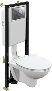 Комплект 6 в 1 Cersanit Parva CO DPL EO slim 64231 с кнопкой Leon хром глянцевый, 1