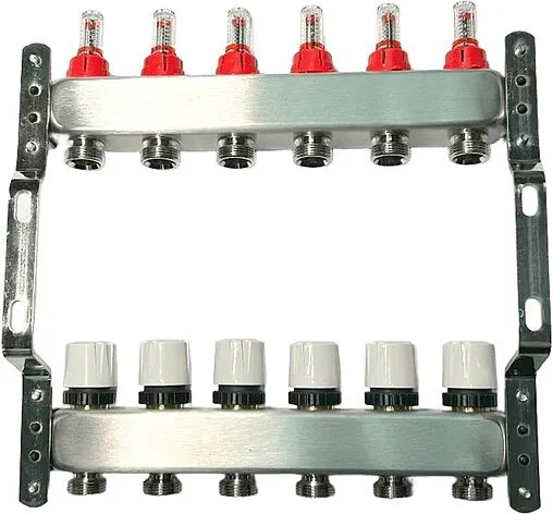 Группа коллекторная с расходомерами 5 отводов 1&quot;в/в x ¾&quot;ек Uni-fitt TECHNO 450W4305