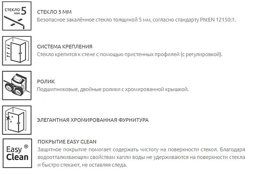 Шторка на ванну 1700мм матовое стекло Radaway Vesta DWJ 170 фабрик+S 70 фабрик 209117-01-06+204070-06