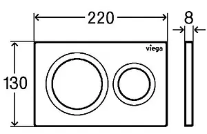 Клавиша смыва для унитаза Viega Prevista Visign for Style 20 8610.1 773786 хром матовый Клавиша смыва для унитаза Viega Prevista Visign for Style 20 8610.1 773786 хром матовый, 2