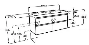 Тумба-умывальник подвесная Roca The Gap 120 белый глянец ZRU9307637+A3270YS000 Тумба-умывальник подвесная Roca The Gap 120 белый глянец ZRU9307637+A3270YS000, 2