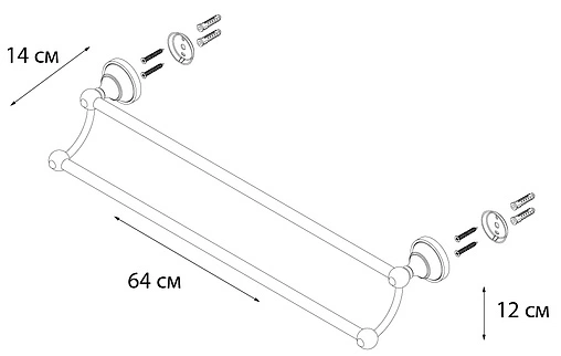 Полотенцедержатель Fixsen Bogema gold золото/белый FX-78502G