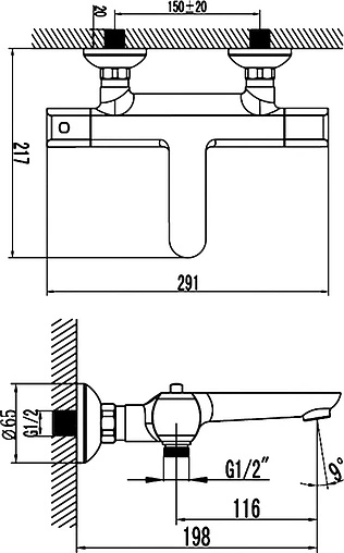 Термостат для ванны SMARTsant Термофло хром SM094003AA
