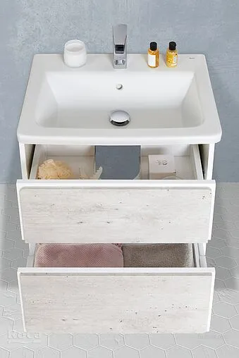 Тумба под умывальник подвесная Roca Ronda 60 белый/бетон ZRU9303002 Тумба под умывальник подвесная Roca Ronda 60 белый/бетон ZRU9303002