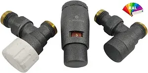 Комплект вентилей терморегулирующих угловых М22x1.5 x ½"н Schlosser Elegant Mini инд.заказ по RAL 603400041.Ral Комплект вентилей терморегулирующих угловых М22x1.5 x ½"н Schlosser Elegant Mini инд.заказ по RAL 603400041.Ral, 1